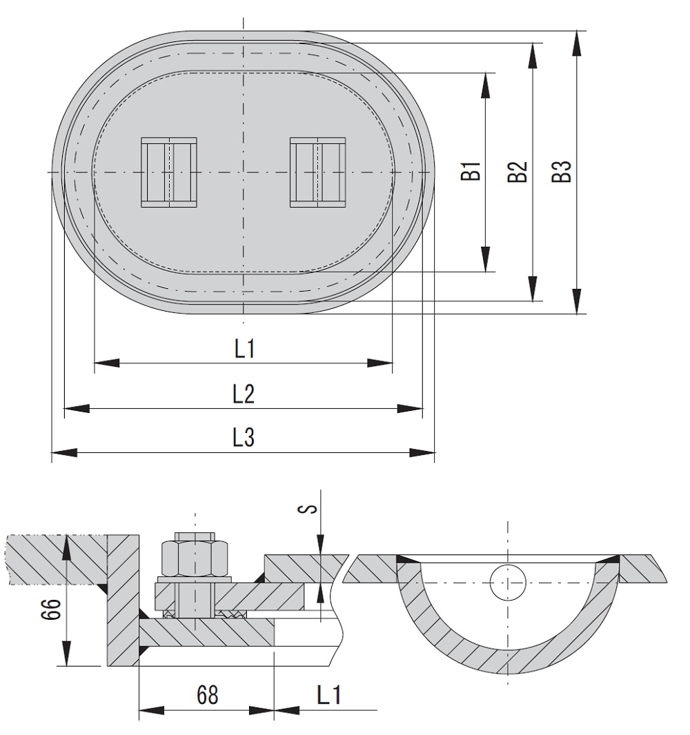 Marine Sunk Manhole Cover Type D Drawing